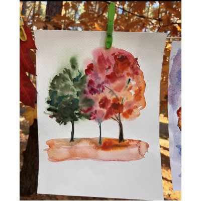 “Colorful Trees” – Original Watercolor by Marina Stognieva